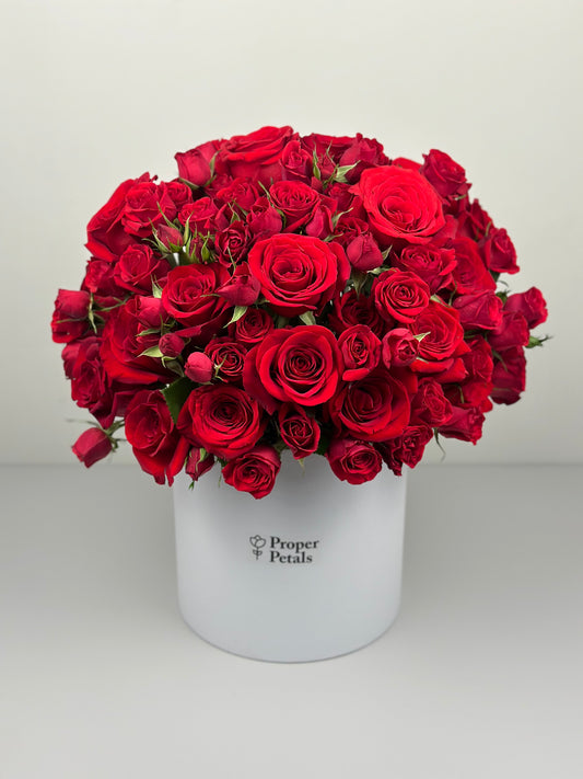 Red Roses & Spray Roses In Box