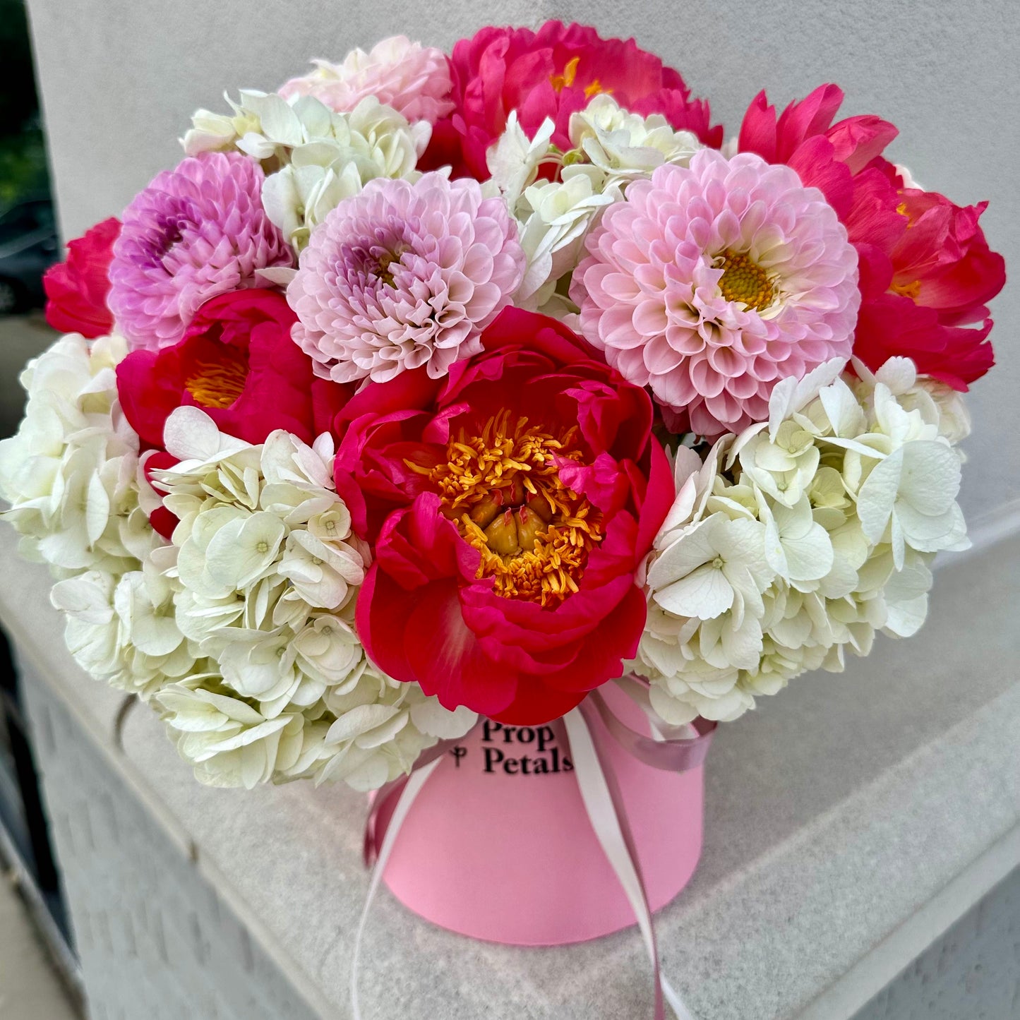 Peonies & Dahlia In Box